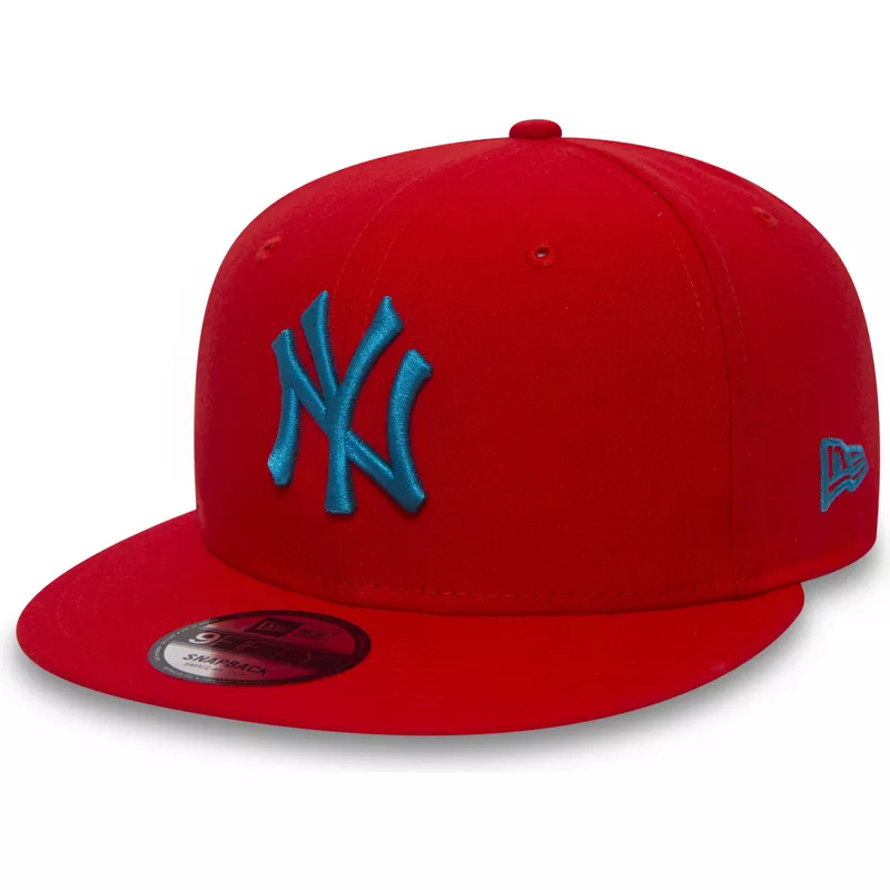 casquette-plate-rouge-snapback-avec-logo-bleu-9fifty-essential-league-new-york-yankees-mlb-new-era