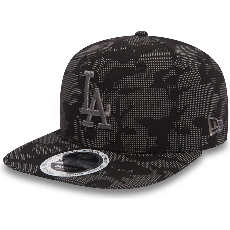 mutzen-flach-schwarz-snapback-9fifty-night-time-reflective-der-los-angeles-dodgers-mlb-von-new-era