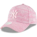 mutzen-gebogen-rosa-snapback-ajustable-9forty-a-frame-engineered-fit-der-new-york-yankees-mlb-von-new-era