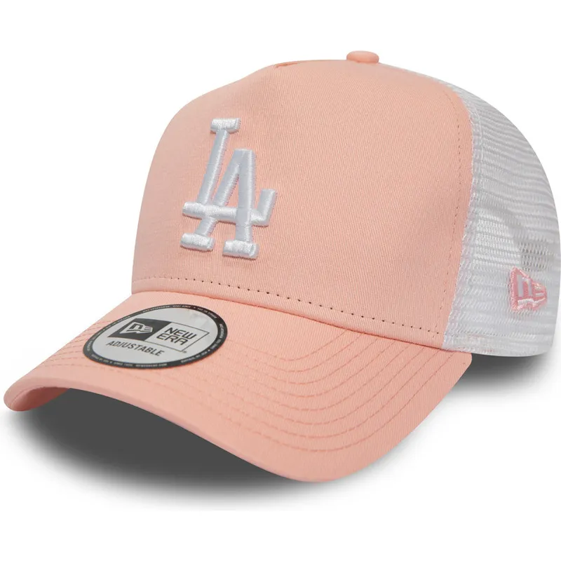 mutzen-gebogen-rosa-snapback-league-essential-a-frame-der-los-angeles-dodgers-mlb-von-new-era