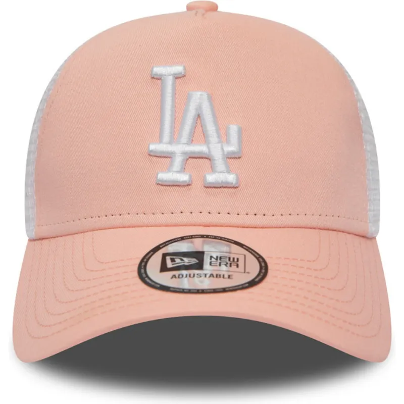 mutzen-gebogen-rosa-snapback-league-essential-a-frame-der-los-angeles-dodgers-mlb-von-new-era
