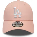 mutzen-gebogen-rosa-verstellbares-band-9forty-league-essential-der-los-angeles-dodgers-mlb-von-new-era