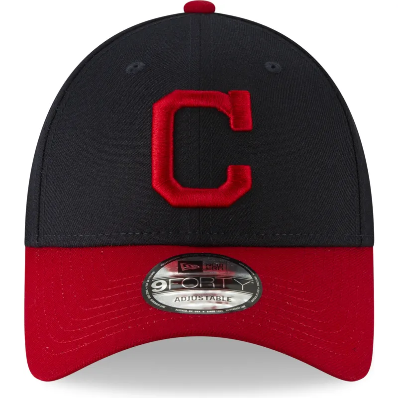 mutzen-gebogen-marineblau-verstellbares-band-9forty-the-league-der-cleveland-indians-mlb-von-new-era