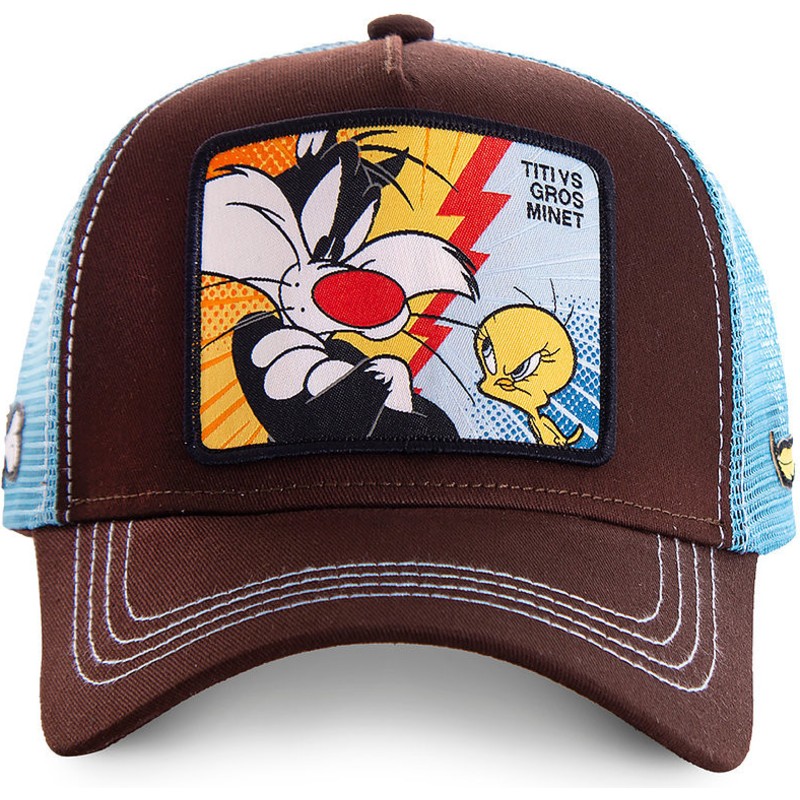 Capslab Sylvester Vs Tweety TVG1 Looney Tunes Brown and Blue Trucker Hat Caphunters.lu