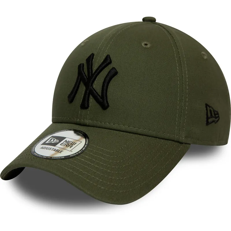 mutzen-gebogen-grun-verstellbares-band-negro-9forty-league-essential-der-new-york-yankees-mlb-von-new-era
