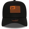 casquette-trucker-noire-et-orange-a-frame-flag-new-era