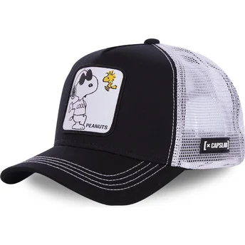 schwarze-und-weisse-trucker-kappe-snoopy-joe-cool-naw1-peanuts-von-capslab
