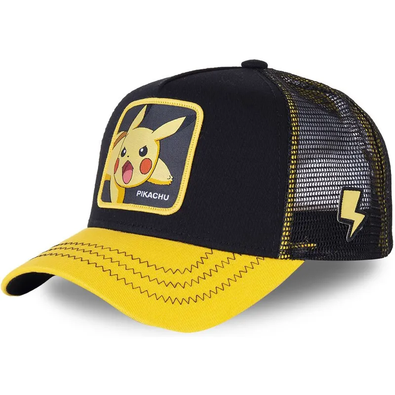 schwarze-und-gelbe-trucker-kappe-fur-jungen-pikachu-kidpik6-pokemon-von-capslab schwarze-und-gelbe-trucker-kappe-fur-jungen-pikachu-kidpik6-pokemon-von-capslab