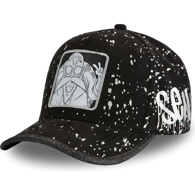 schwarze-verstellbare-curved-cap-master-roshi-tag-kam-dragon-ball-von-capslab
