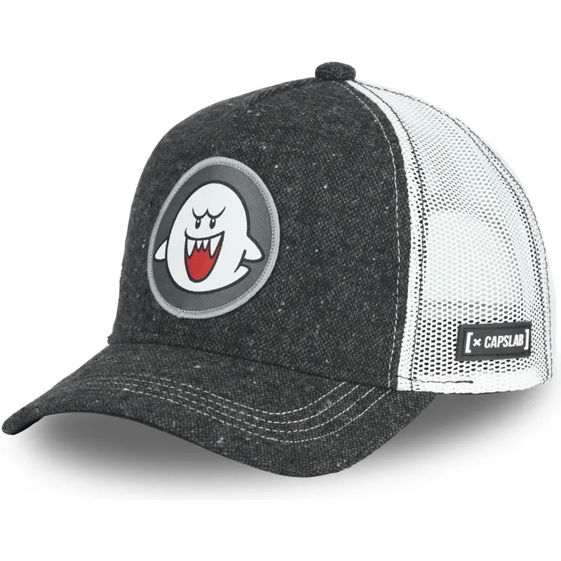 mutzen-gebogen-schwarz-snapback-gespenst-boo-super-mario-bros-von-capslab mutzen-gebogen-schwarz-snapback-gespenst-boo-super-mario-bros-von-capslab