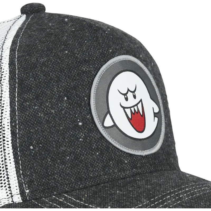mutzen-gebogen-schwarz-snapback-gespenst-boo-super-mario-bros-von-capslab mutzen-gebogen-schwarz-snapback-gespenst-boo-super-mario-bros-von-capslab