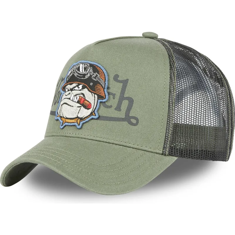 trucker-cap-grun-bulldogge-hund-bull-k-von-von-dutch trucker-cap-grun-bulldogge-hund-bull-k-von-von-dutch