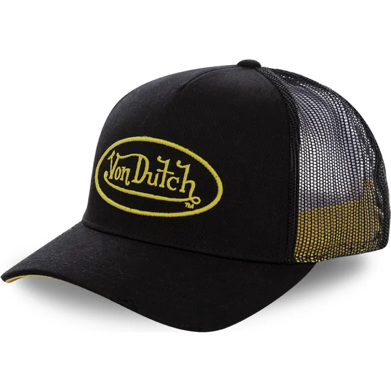 schwarze-trucker-kappe-mit-gelbem-logo-neo-yel-von-von-dutch schwarze-trucker-kappe-mit-gelbem-logo-neo-yel-von-von-dutch