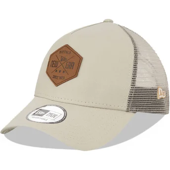 Mützen gebogen grau snapback A Frame 9FORTY Heritage Patch von New Era