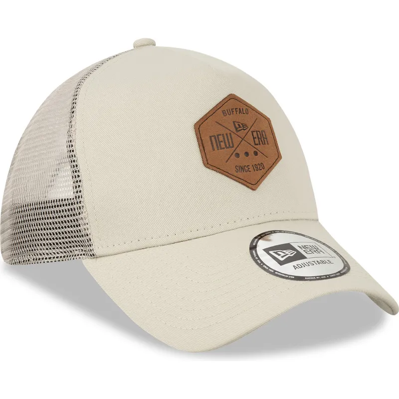 graue-trucker-kappe-a-frame-9forty-heritage-patch-von-new-era
