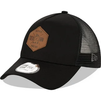 Mützen gebogen schwarz snapback A Frame 9FORTY Heritage Patch von New Era