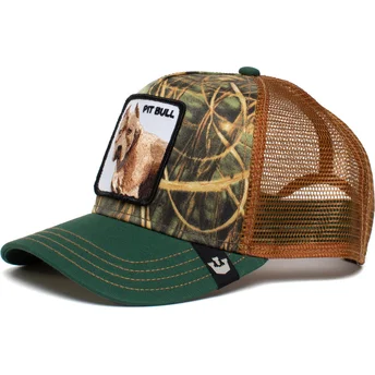 casquette-trucker-verte-et-marron-chien-pitbull-the-farm-goorin-bros