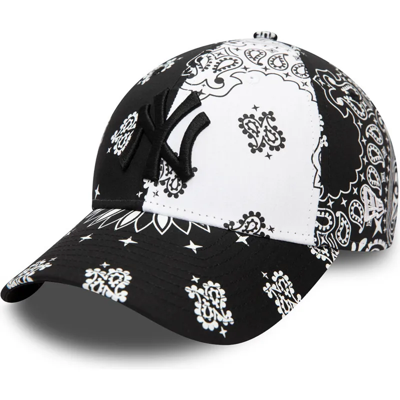 mutzen-gebogen-schwarz-verstellbares-band-9forty-paisley-print-der-new-york-yankees-mlb-von-new-era