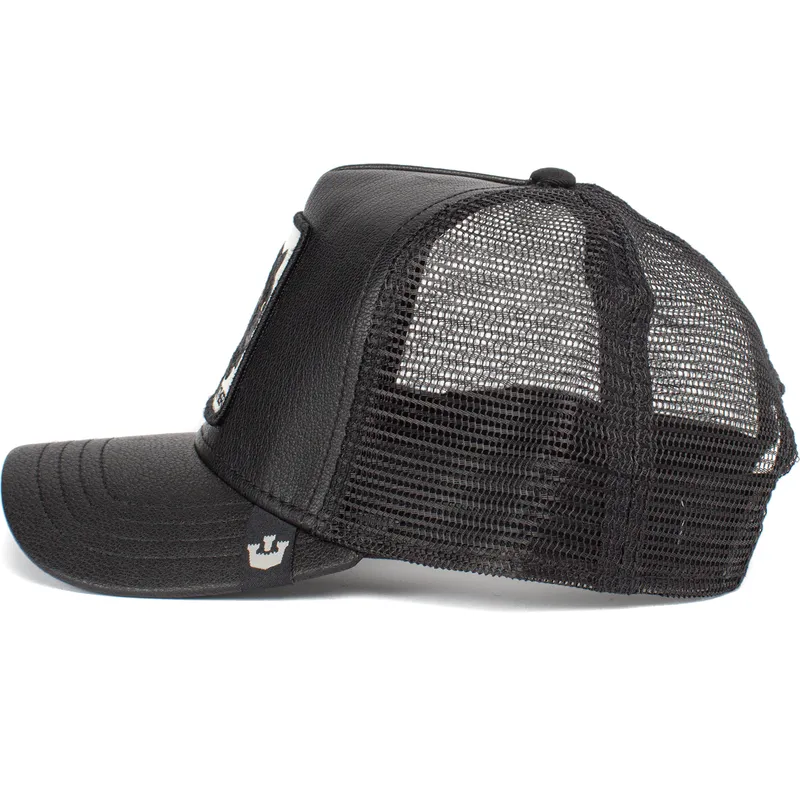 schwarze-trucker-kappe-panther-panther-truth-will-prevail-the-farm-von-goorin-bros