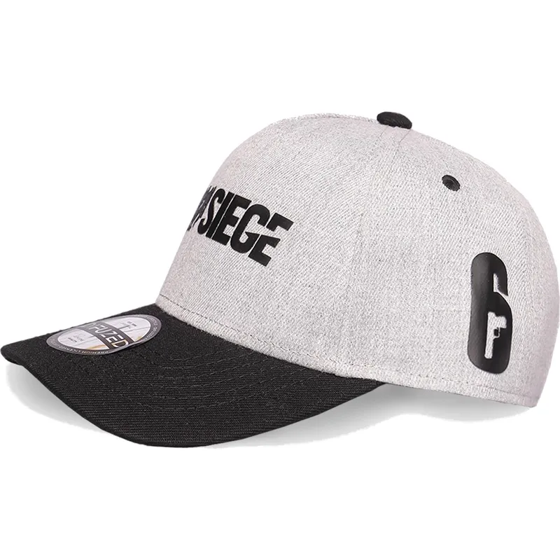 graue-und-schwarze-verstellbare-curved-cap-logo-tom-clancy-s-rainbow-six-siege-von-difuzed