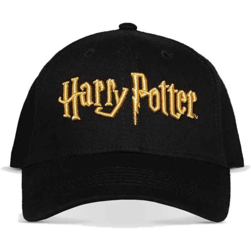 schwarze-gebogene-snapback-kappe-gold-logo-harry-potter-von-difuzed schwarze-gebogene-snapback-kappe-gold-logo-harry-potter-von-difuzed