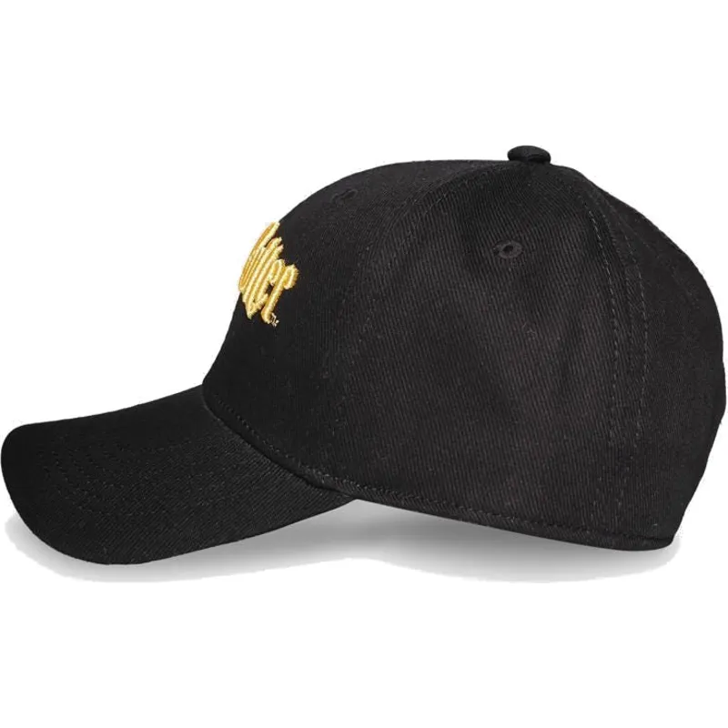 schwarze-gebogene-snapback-kappe-gold-logo-harry-potter-von-difuzed schwarze-gebogene-snapback-kappe-gold-logo-harry-potter-von-difuzed