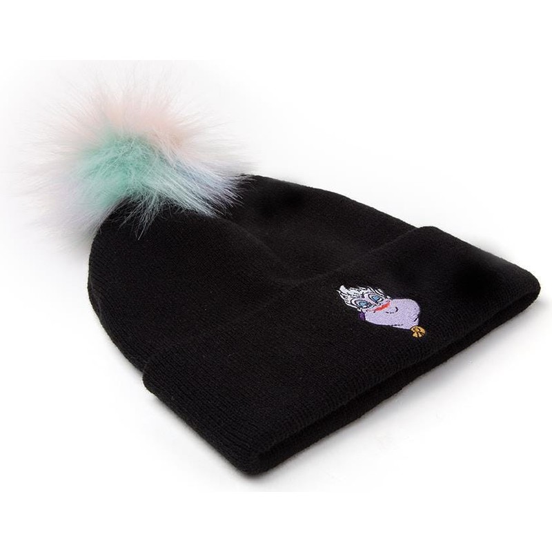 difuzed-ursula-the-little-mermaid-black-beanie-with-pompom