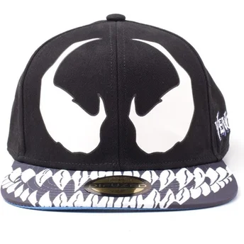 Difuzed Flat Brim Venom Marvel Comics Black Snapback Cap