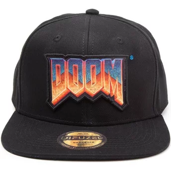 Casquette plate noire snapback Logo Doom Difuzed
