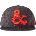 casquette-plate-noire-snapback-ampersand-dungeons-dragons-difuzed