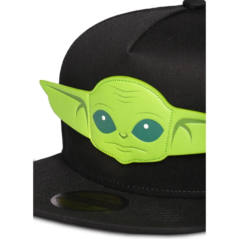 schwarze-flache-snapback-kappe-grogu-baby-yoda-the-mandalorian-star-wars-von-difuzed schwarze-flache-snapback-kappe-grogu-baby-yoda-the-mandalorian-star-wars-von-difuzed