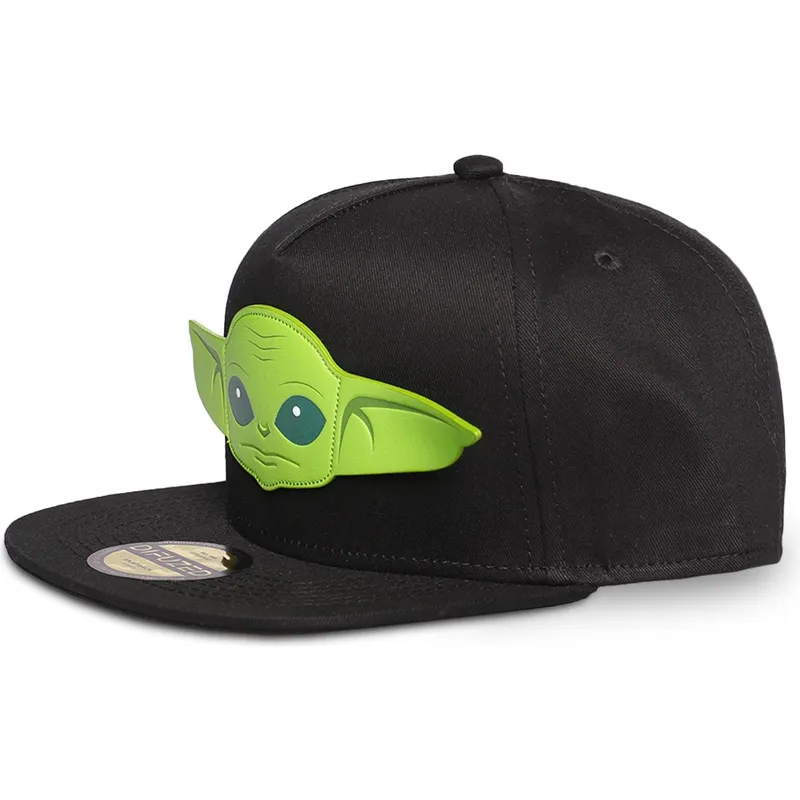 schwarze-flache-snapback-kappe-grogu-baby-yoda-the-mandalorian-star-wars-von-difuzed schwarze-flache-snapback-kappe-grogu-baby-yoda-the-mandalorian-star-wars-von-difuzed