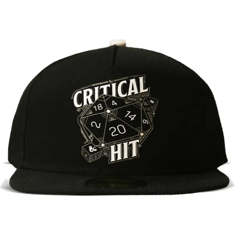 schwarze-flache-snapback-kappe-critical-hit-dice-dungeons-dragons-von-difuzed schwarze-flache-snapback-kappe-critical-hit-dice-dungeons-dragons-von-difuzed