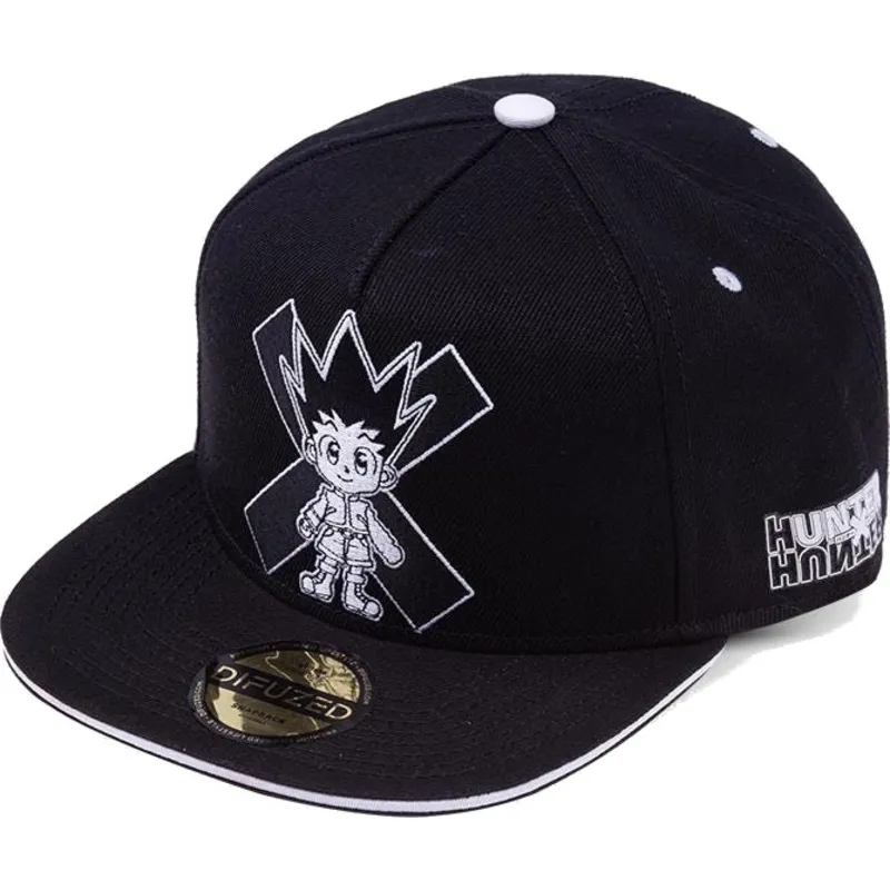 schwarze-gebogene-snapback-kappe-gon-freecss-hunter-x-hunter-von-difuzed schwarze-gebogene-snapback-kappe-gon-freecss-hunter-x-hunter-von-difuzed