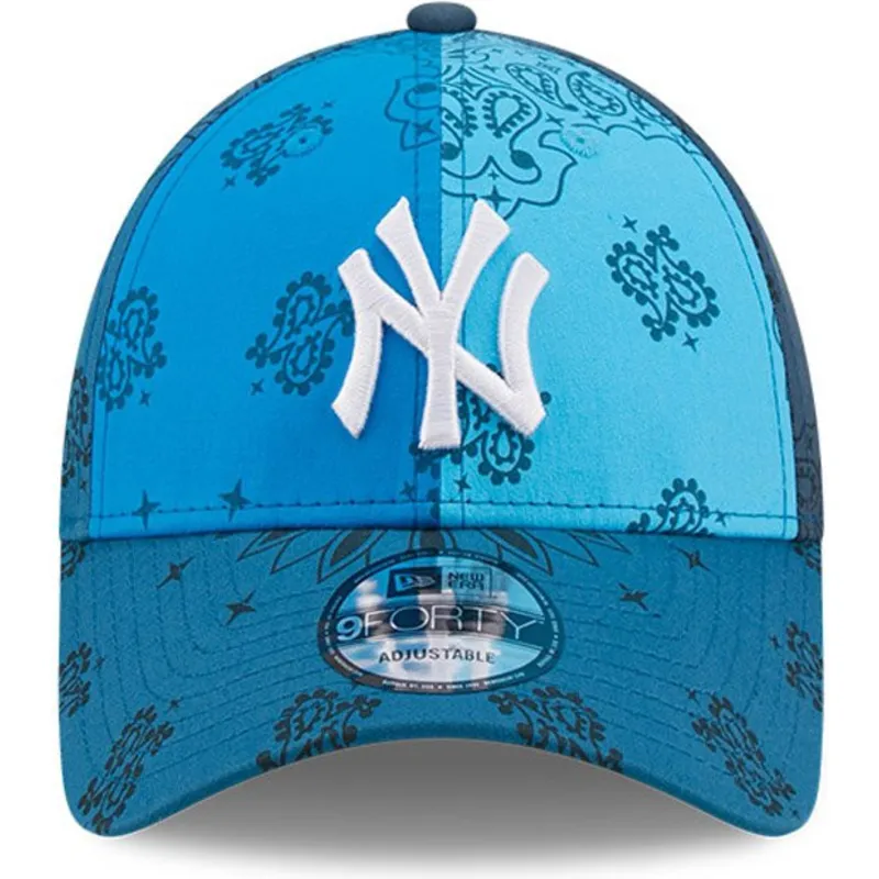 mutzen-gebogen-blau-verstellbares-band-9forty-paisley-print-der-new-york-yankees-mlb-von-new-era mutzen-gebogen-blau-verstellbares-band-9forty-paisley-print-der-new-york-yankees-mlb-von-new-era