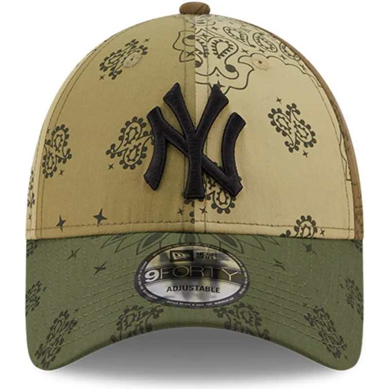 mutzen-gebogen-grun-verstellbares-band-9forty-paisley-print-der-new-york-yankees-mlb-von-new-era