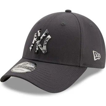 New Era Curved Brim 9FORTY Camo Infill New York Yankees MLB Grey Adjustable Cap