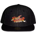 casquette-plate-noire-snapback-street-fighter-logo-difuzed