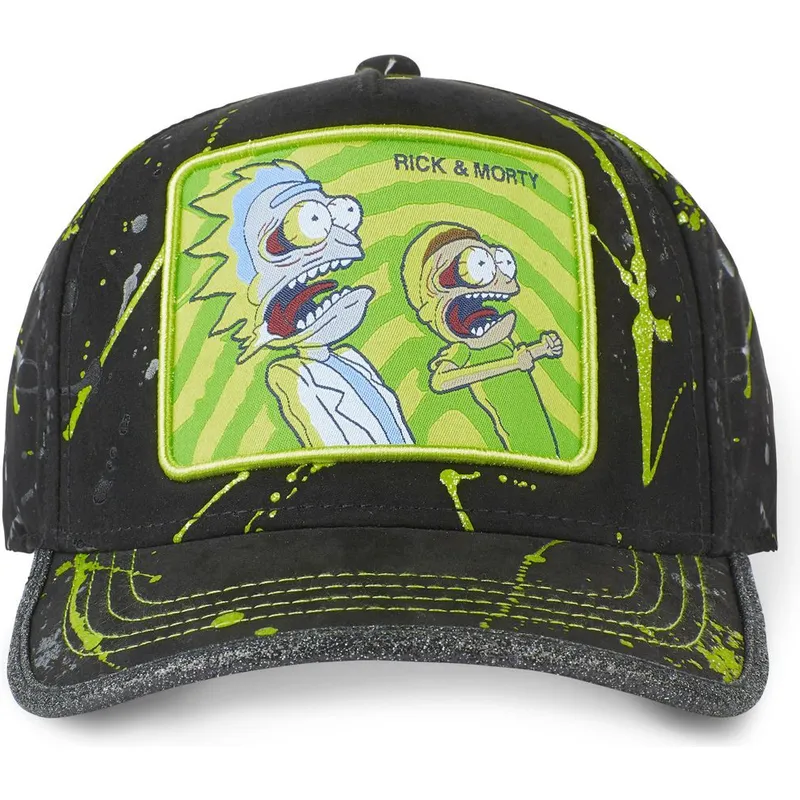 schwarze-und-grune-verstellbare-curved-cap-tag-ric-rick-und-morty-von-capslab schwarze-und-grune-verstellbare-curved-cap-tag-ric-rick-und-morty-von-capslab