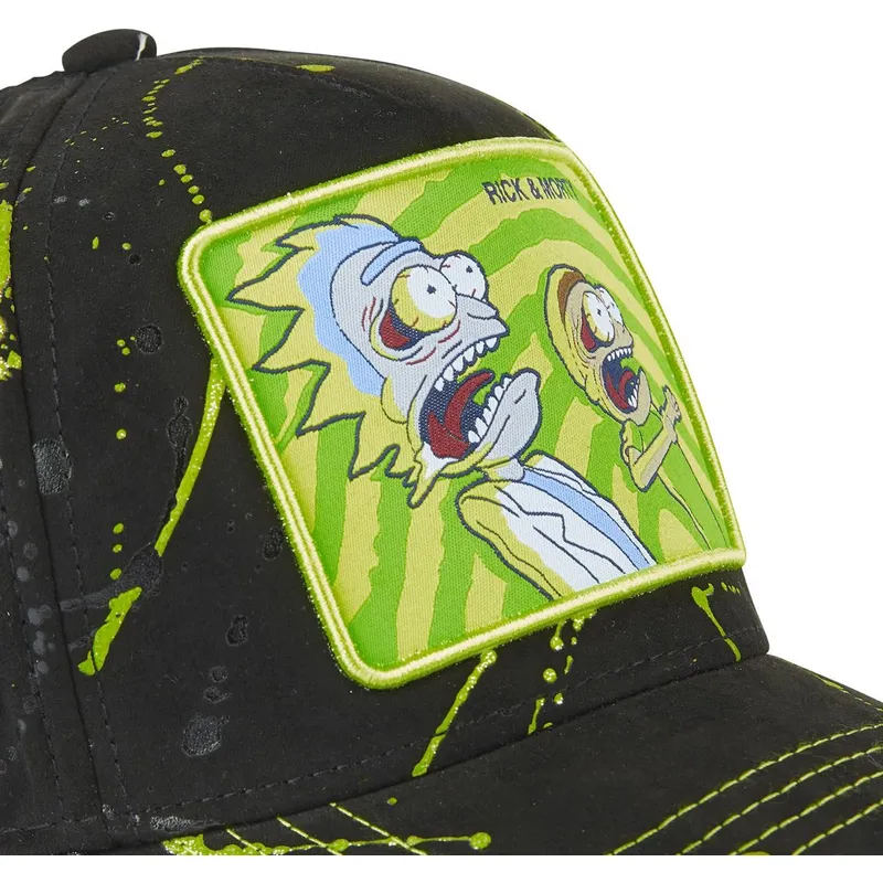 schwarze-und-grune-verstellbare-curved-cap-tag-ric-rick-und-morty-von-capslab schwarze-und-grune-verstellbare-curved-cap-tag-ric-rick-und-morty-von-capslab