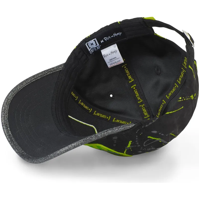 schwarze-und-grune-verstellbare-curved-cap-tag-ric-rick-und-morty-von-capslab schwarze-und-grune-verstellbare-curved-cap-tag-ric-rick-und-morty-von-capslab