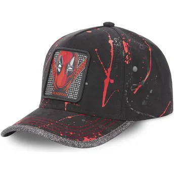 Capslab Curved Brim Deadpool TAG DEA Marvel Comics Black and Red Adjustable Cap