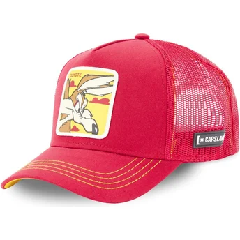 mutzen-gebogen-rot-snapback-kojote-looney-tunes-von-capslab