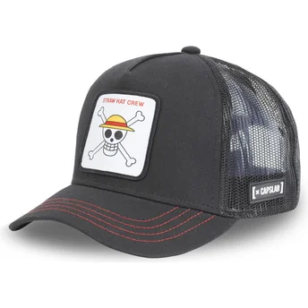 Mützen gebogen schwarz snapback SKU2 Strohhut-Piraten One Piece von Capslab
