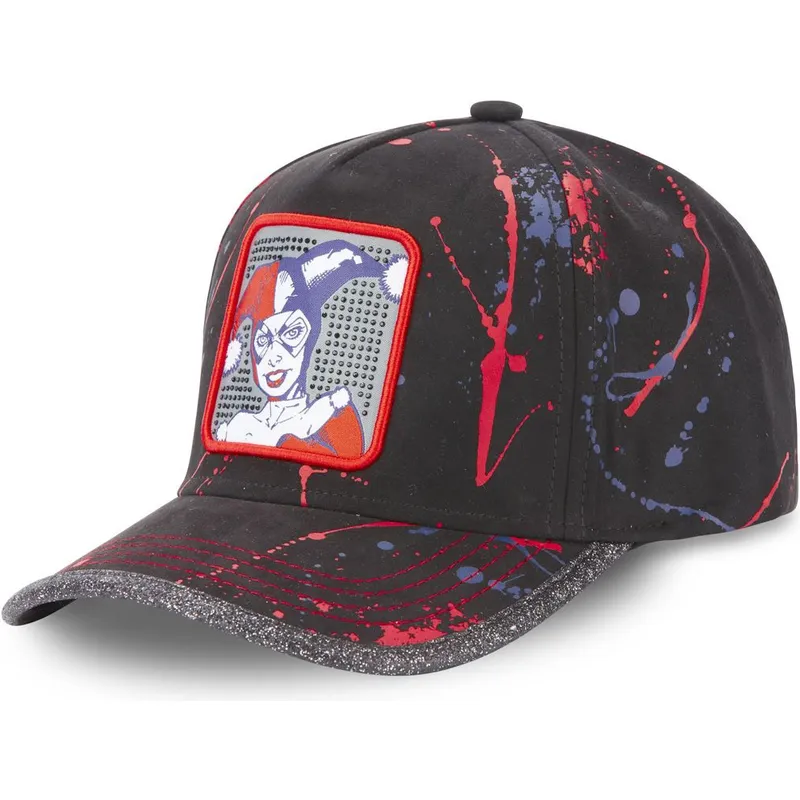 mutzen-gebogen-schwarz-verstellbares-band-harley-quinn-dc-comics-von-capslab mutzen-gebogen-schwarz-verstellbares-band-harley-quinn-dc-comics-von-capslab