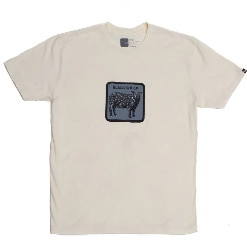 t-shirt-kurzarm-beige-der-manga-corta-beige-oveja-black-sheep-herd-me-the-farm-the-farm-von-goorin-bros