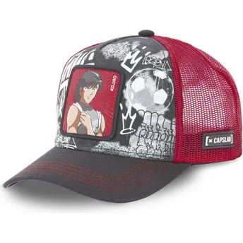 Capslab Kojiro Hyuga KOJ1 Captain Tsubasa Black and Red Trucker Hat