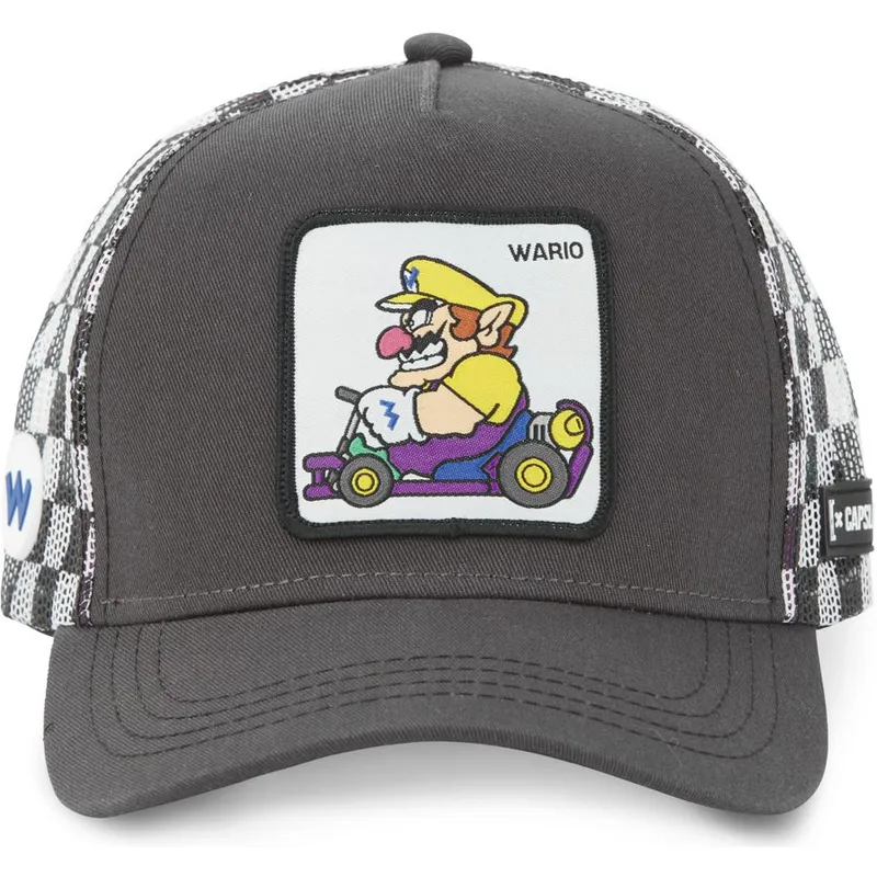 schwarze-trucker-kappe-wario-kart-smk-war1-super-mario-bros-von-capslab