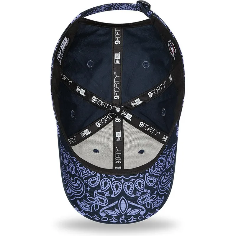 mutzen-gebogen-marineblau-verstellbares-band-9forty-paisley-print-der-new-york-yankees-mlb-von-new-era