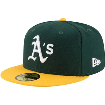 Mützen flach grün angepasst 59FIFTY AC Perf der Oakland Athletics MLB von New Era